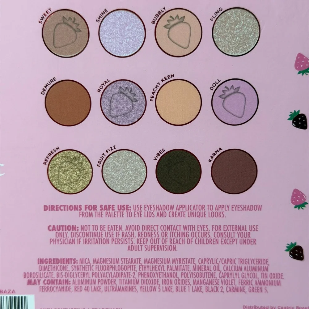 New Juicy Couture 12 Set Eyeshadow Makeup Cosmetic Mirror Brown Pink Neutral